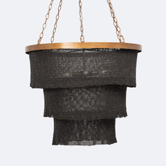 30D X 25H / Black Coco Beads / Gold Metal