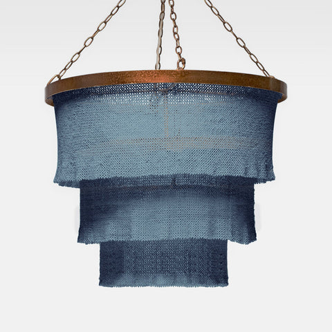30D X 25H / Dusty Blue Coco Beads / Gold Metal