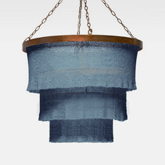 30D X 25H / Dusty Blue Coco Beads / Gold Metal