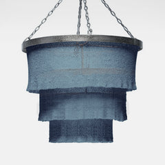 30D X 25H / Dusty Blue Coco Beads / Silver Metal