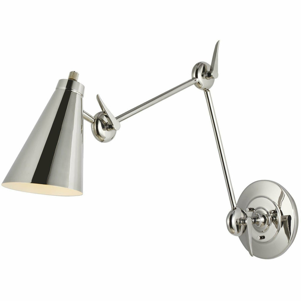 Signoret 2 - Arm Library Sconce | Polished Nickel