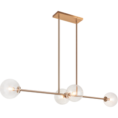 Aged Gold Brass / Clear Glass