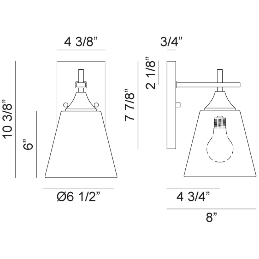 Hollis 1-Light Wall Sconce - Light House Co.