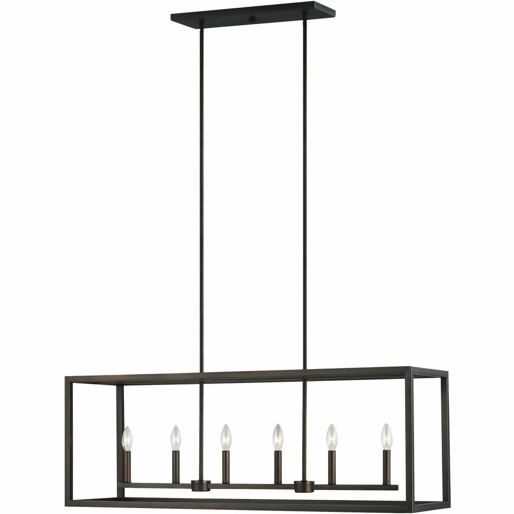 Moffet Street Six Light Linear Chandelier - Light House Co.