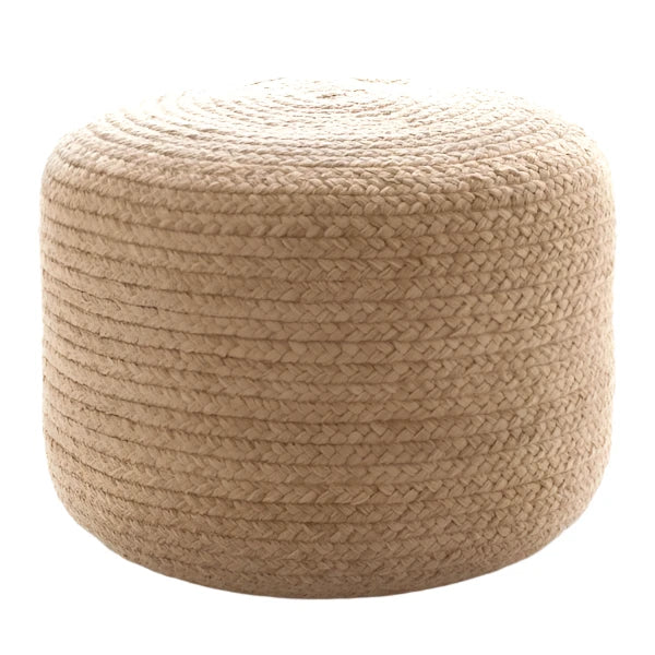 Braided Natural Indoor/Outdoor Pouf - Light House Co.