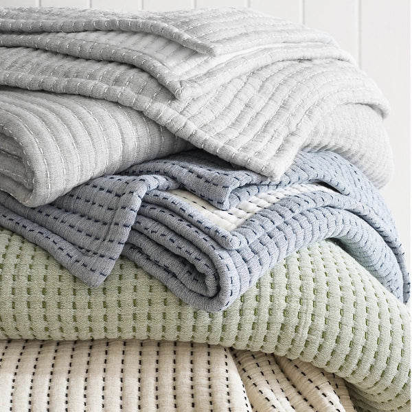 Pick Stitch Evergreen Matelasse Coverlet - Light House Co.