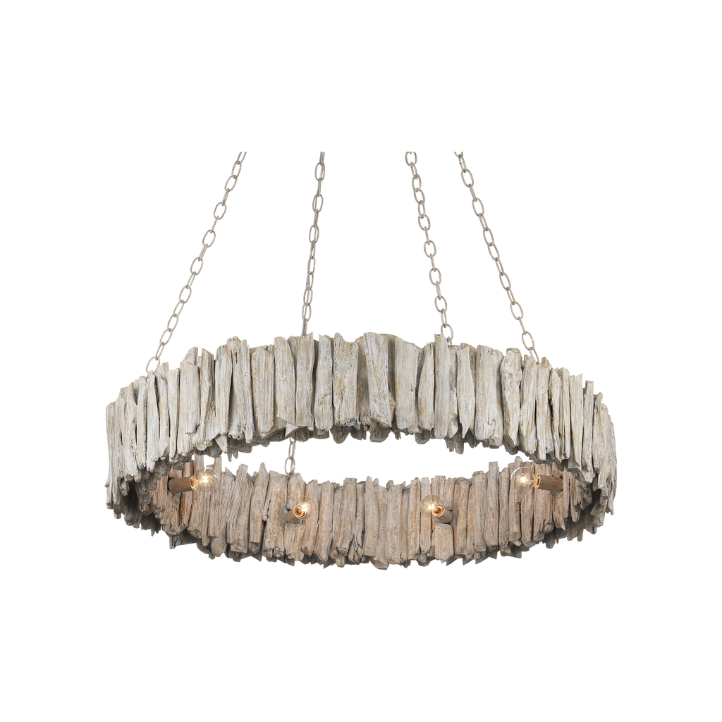 Driftwood Whitewash Ring Chandelier - Light House Co.