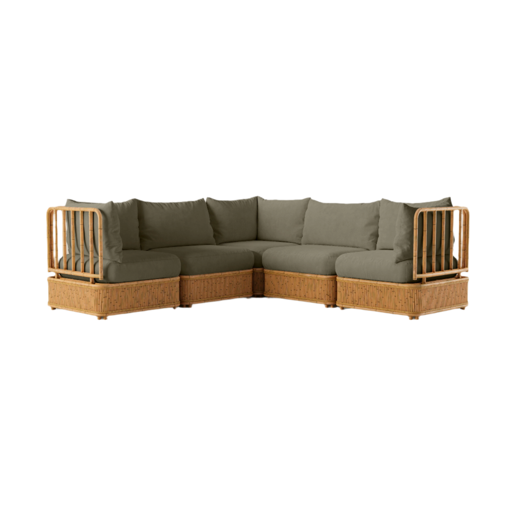 Natura Sectional - Five Seat Corner-Shape - Shiitake - Light House Co.