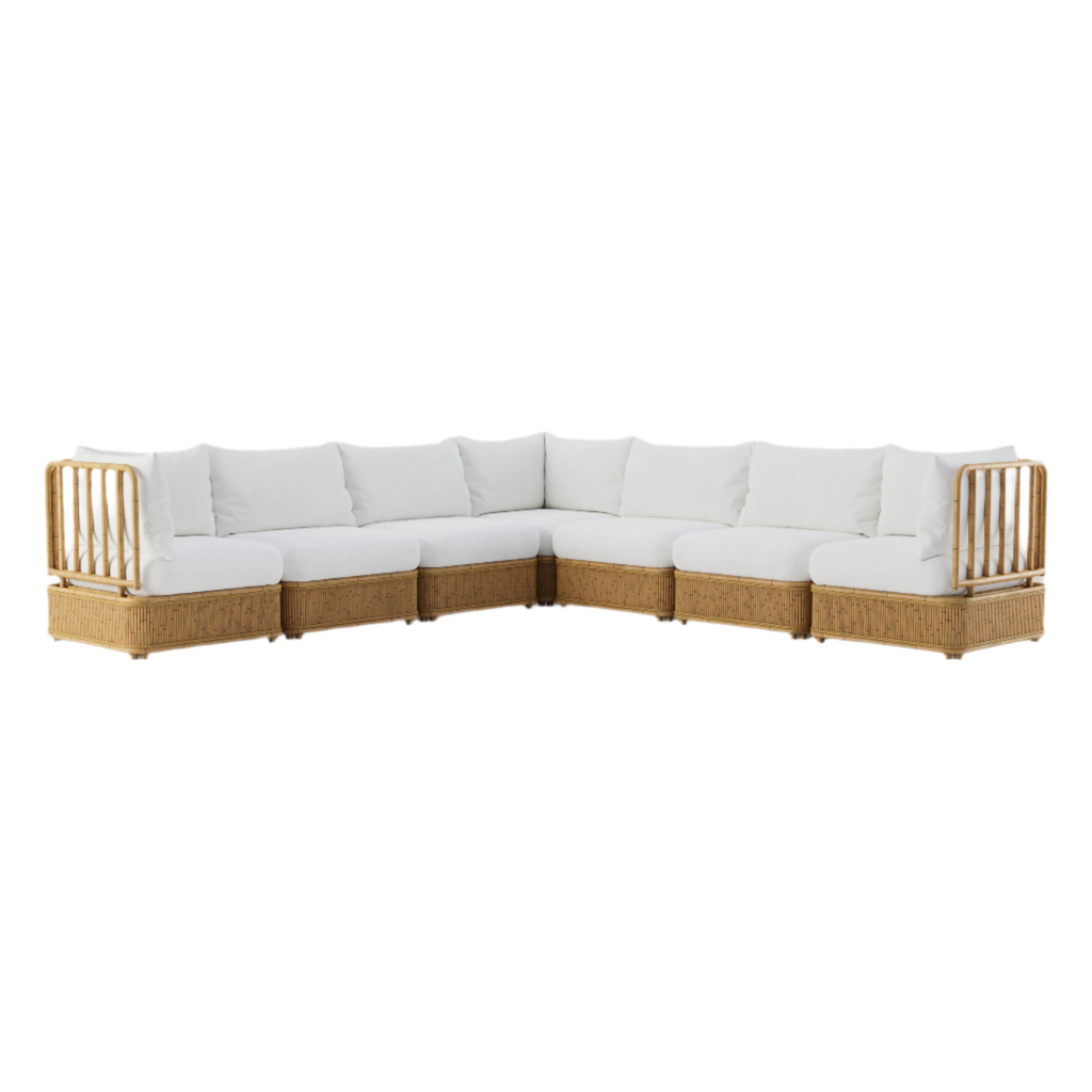 Natura Sectional - Seven Seat Corner-Shape - Pearl - Light House Co.