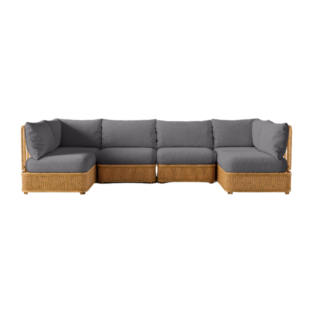 Natura Sectional - Six Seat U-Shape - Charcoal - Light House Co.