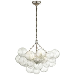 Medium / Burnished Silver Leaf and Clear Swirled Glass