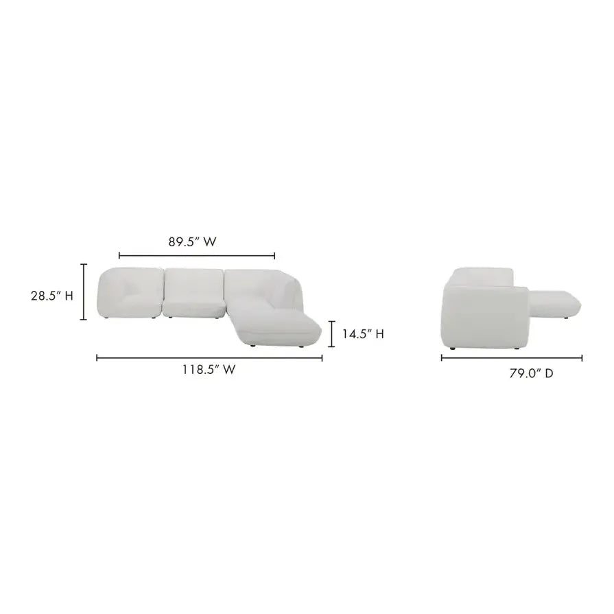 Zeppelin Lounge Modular Salt Stone White - Light House Co.
