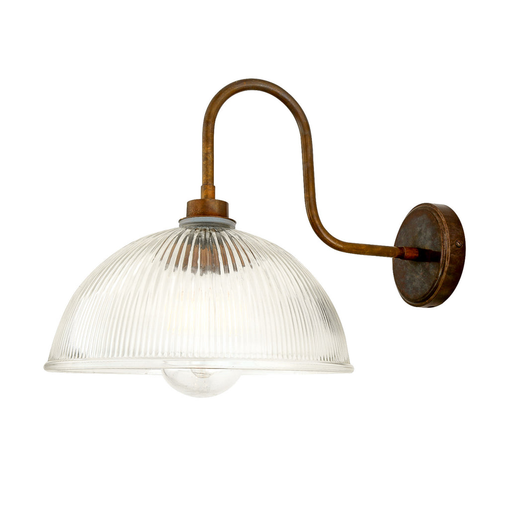 Maris Prismatic Glass Swan Neck Wall Light IP65 - Light House Co.