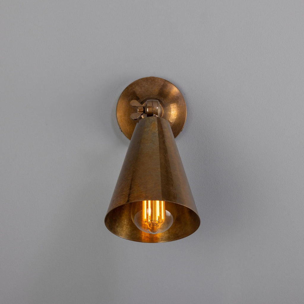 Moya Adjustable Brass Cone Wall Light - Light House Co.