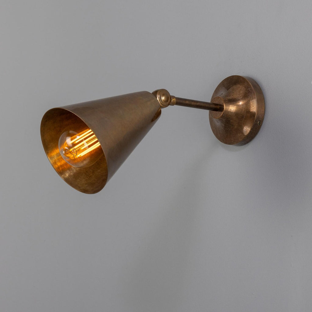 Moya Adjustable Brass Cone Wall Light - Light House Co.