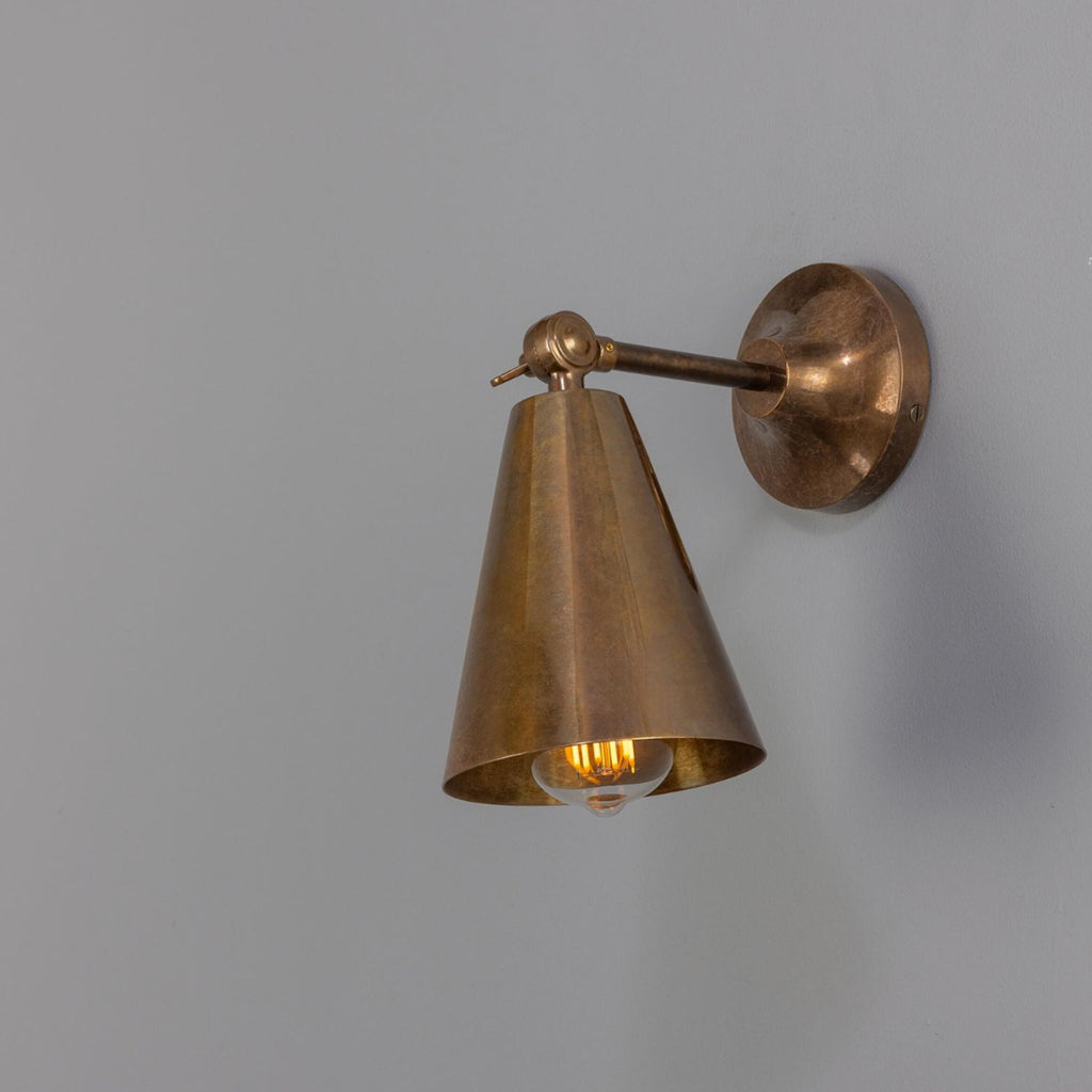 Moya Adjustable Brass Cone Wall Light - Light House Co.