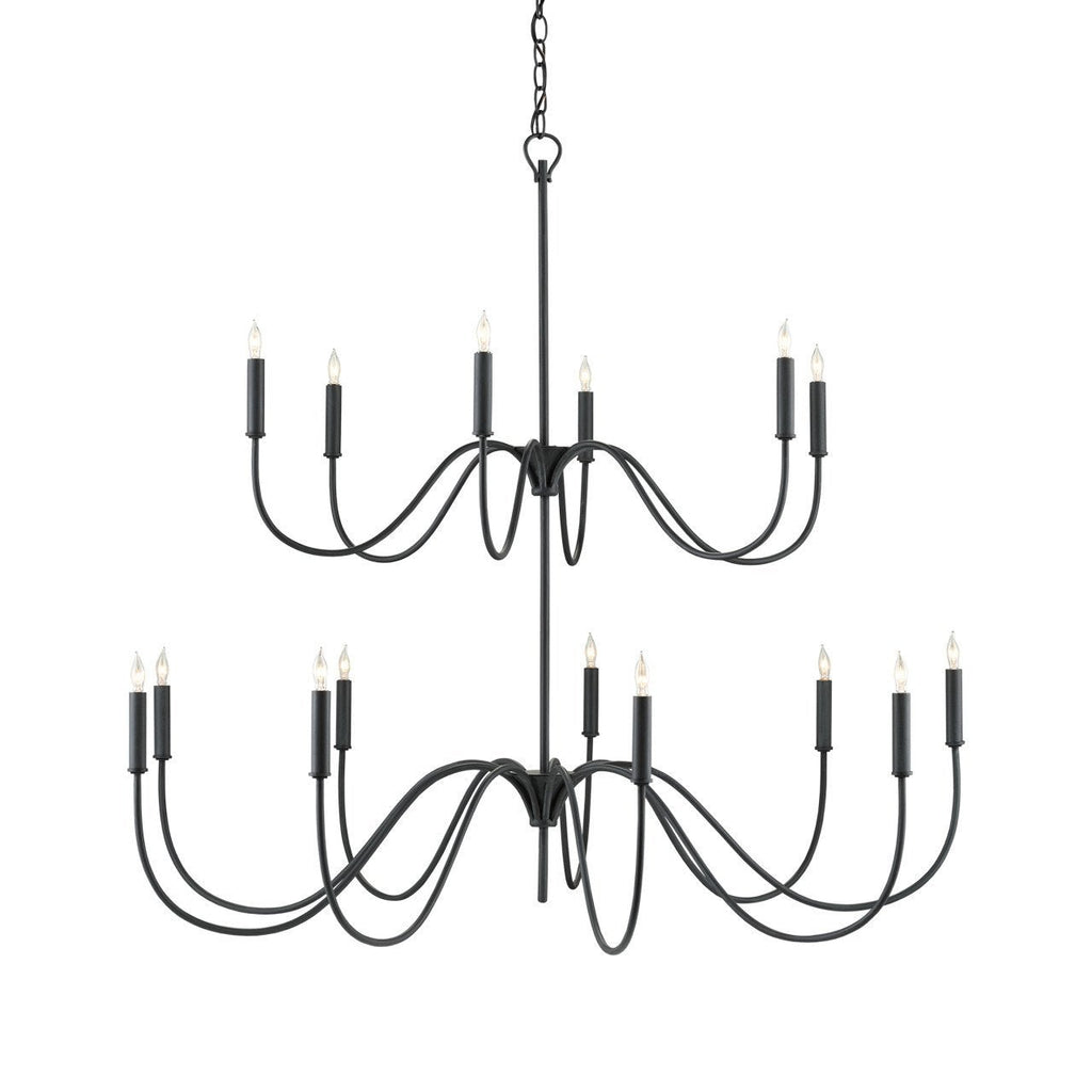 Tirrell Black Chandelier | Chandeliers | Currey & Company - Light House Co.