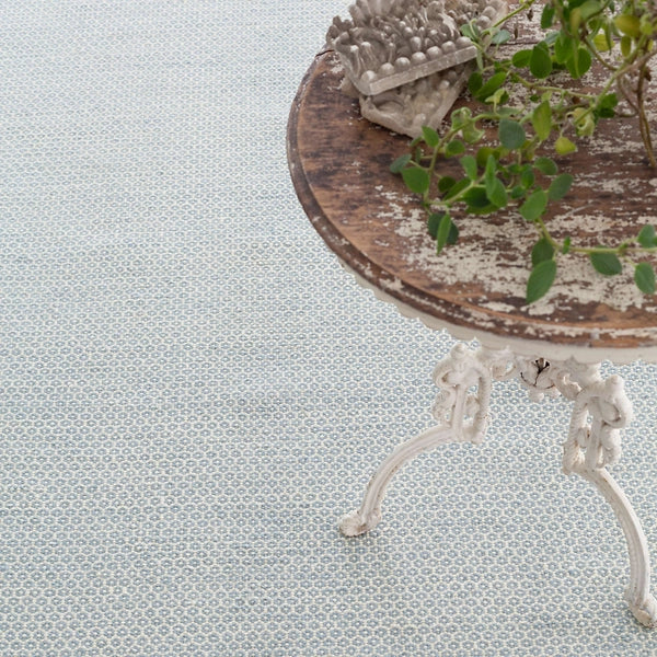 Honeycomb French Blue/Ivory Handwoven Wool Rug - Light House Co.