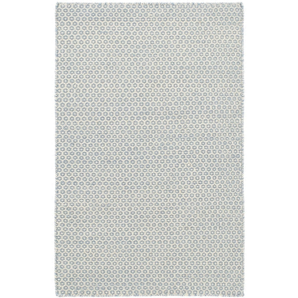 Honeycomb French Blue/Ivory Handwoven Wool Rug - Light House Co.