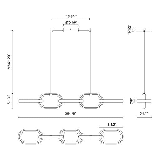 Airen 5 Light Pendant - Light House Co.