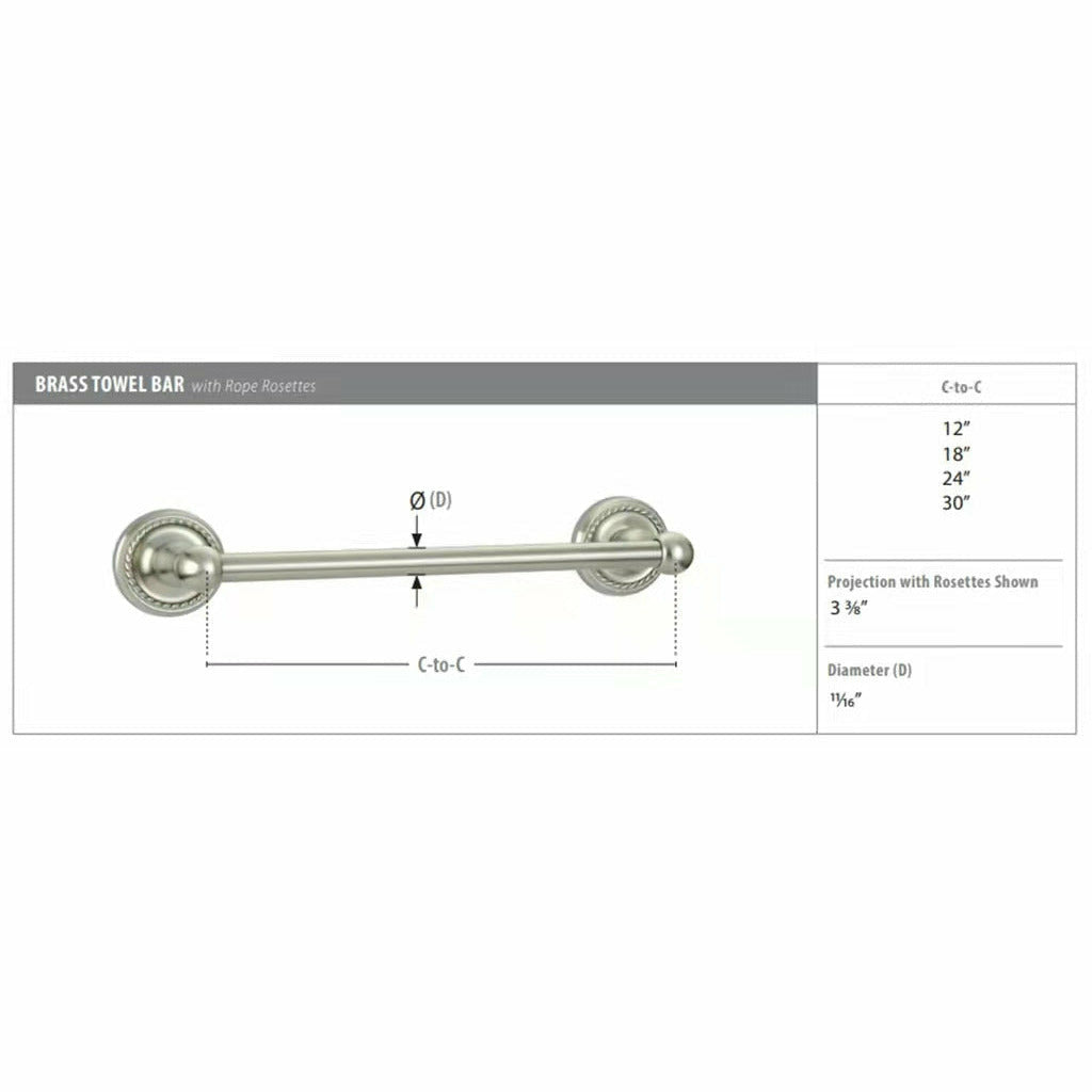 Traditional Brass Towel Bar - Light House Co.